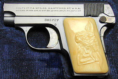 Model N with Factory Carved Steerhead Ivory grips.